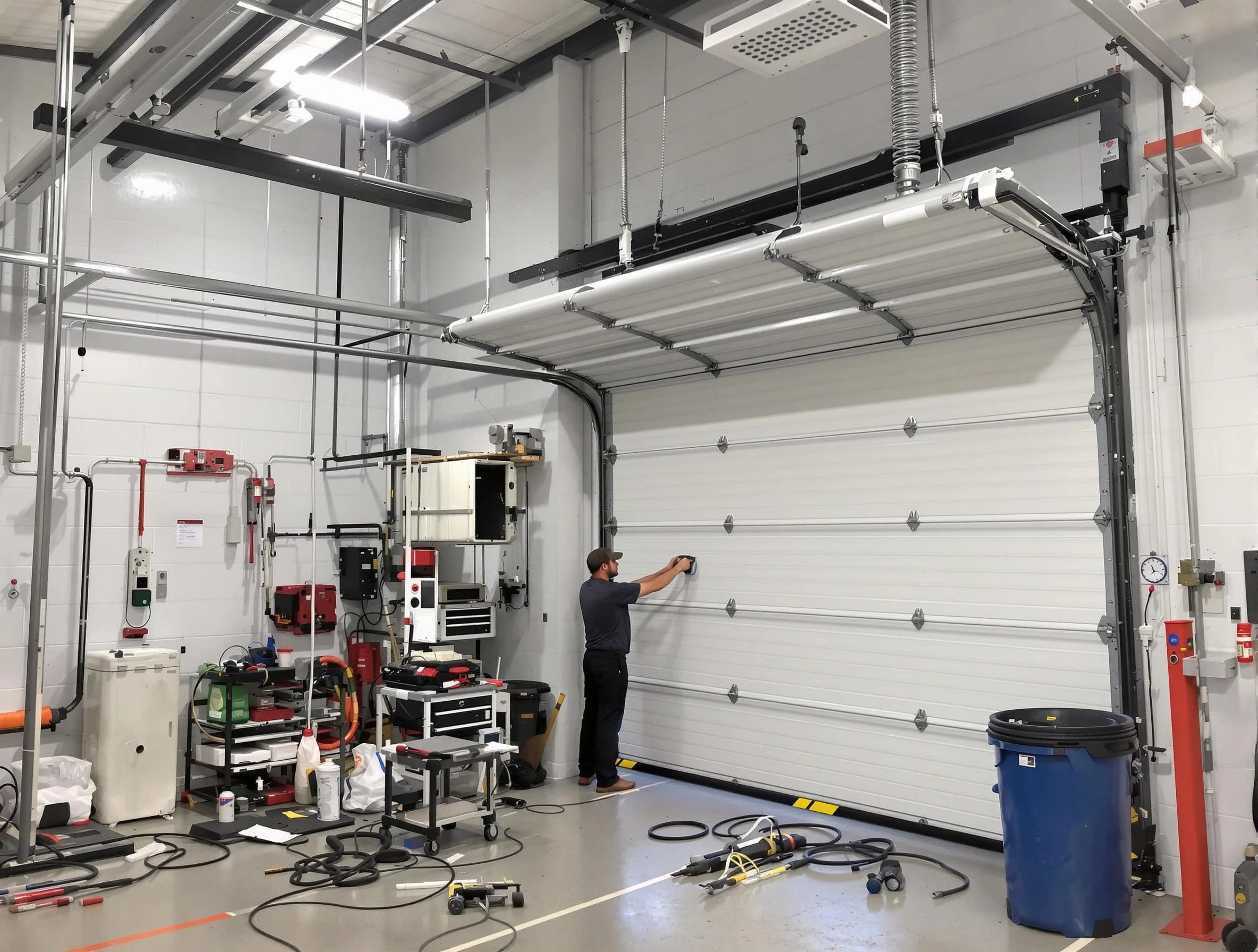West Pleasant View Garage Door Repair certified technician performing commercial door repair at a West Pleasant View business facility