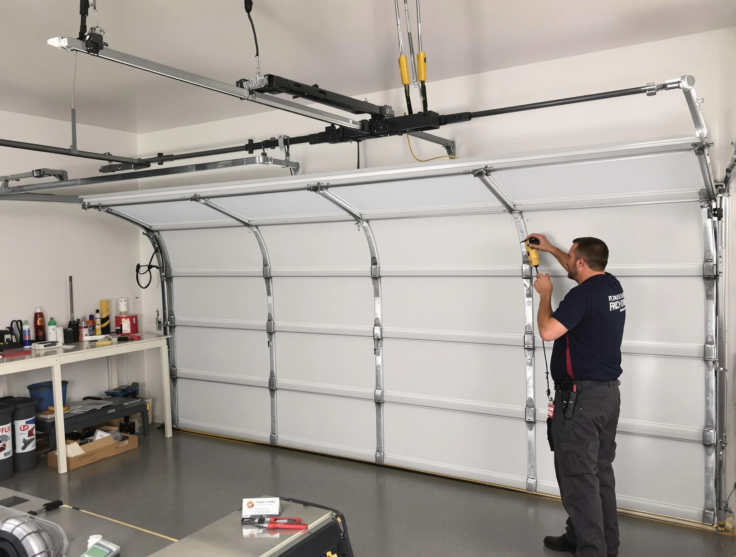 West Pleasant View Garage Door Repair certified technician performing overhead door system repair in West Pleasant View