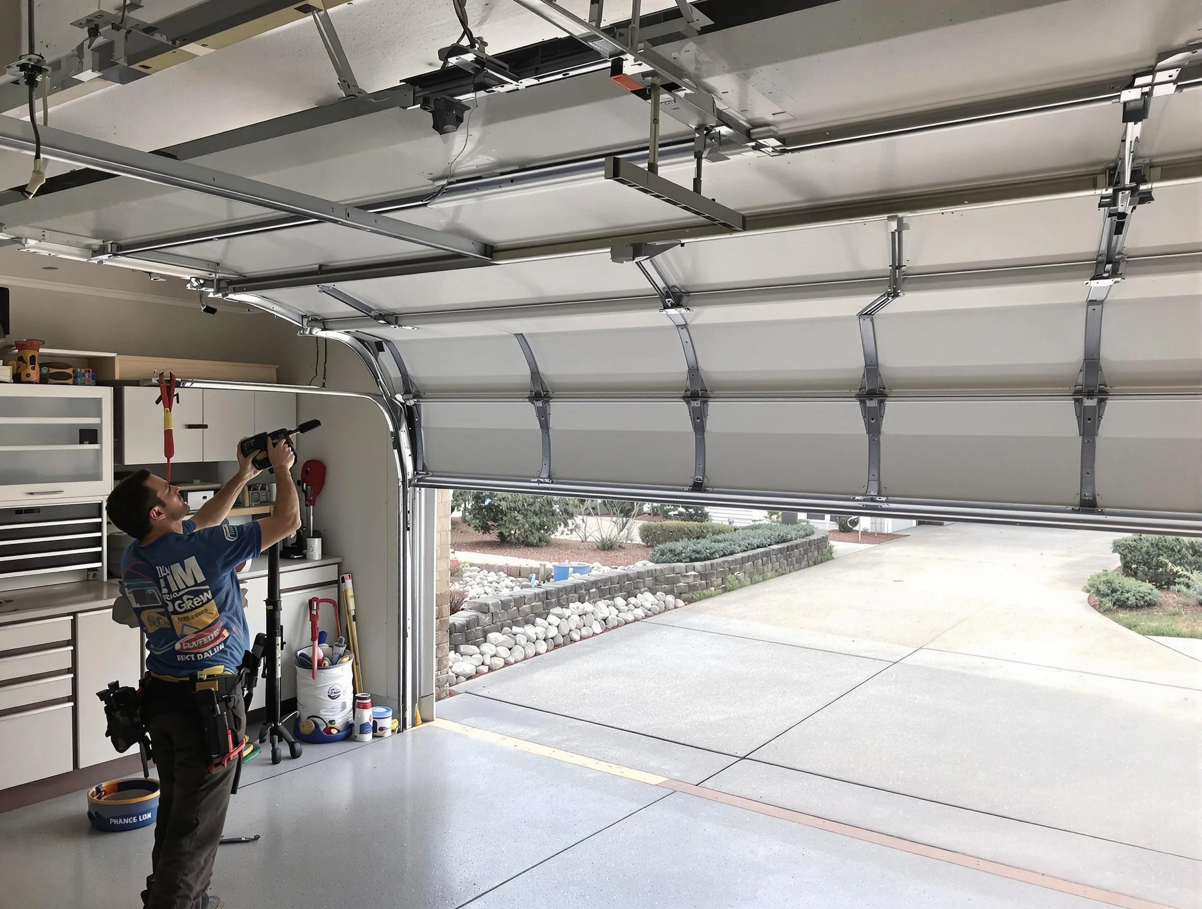 Garage door track repair service by West Pleasant View Garage Door Repair in West Pleasant View